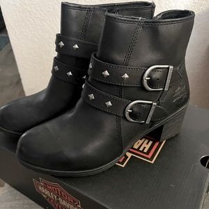 *BRAND NEW* HARLEY DAVIDSON BLACK LEATHER ABNEY BOOTS SZ 9.5